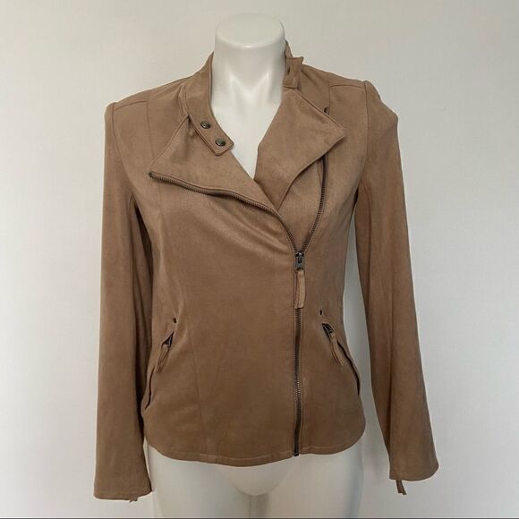 Adrienne Vittadini Faux Suede Moto Style jacket - Picture 1 of 15